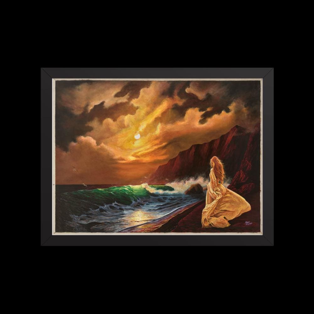 Mystic Moon Oil Painting Digital Print, Mythical Fantasy Art Printable, Mystic Feminine Power PMF Collection No 2 Poster