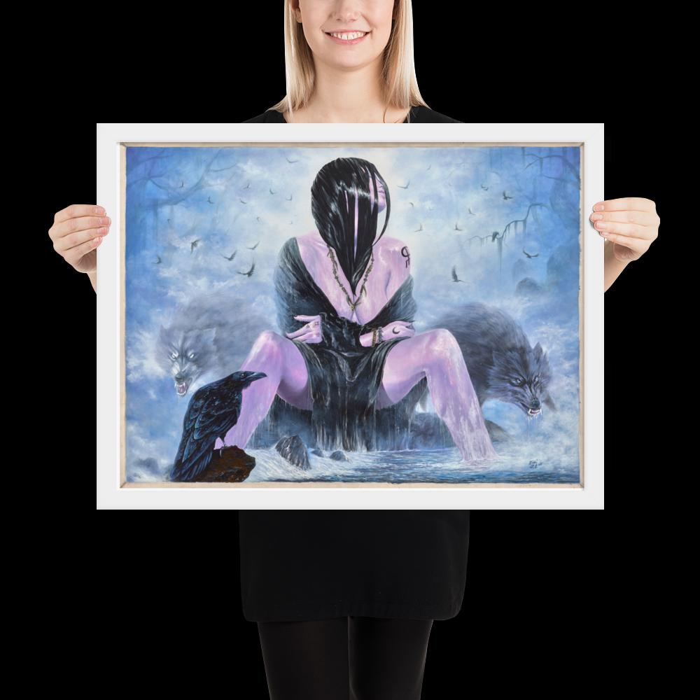 Woman's Spell Oil Painting Digital Print, Mythical Fantasy Art Printable, Mystic Feminine Power PMF Collection No 3 Poster