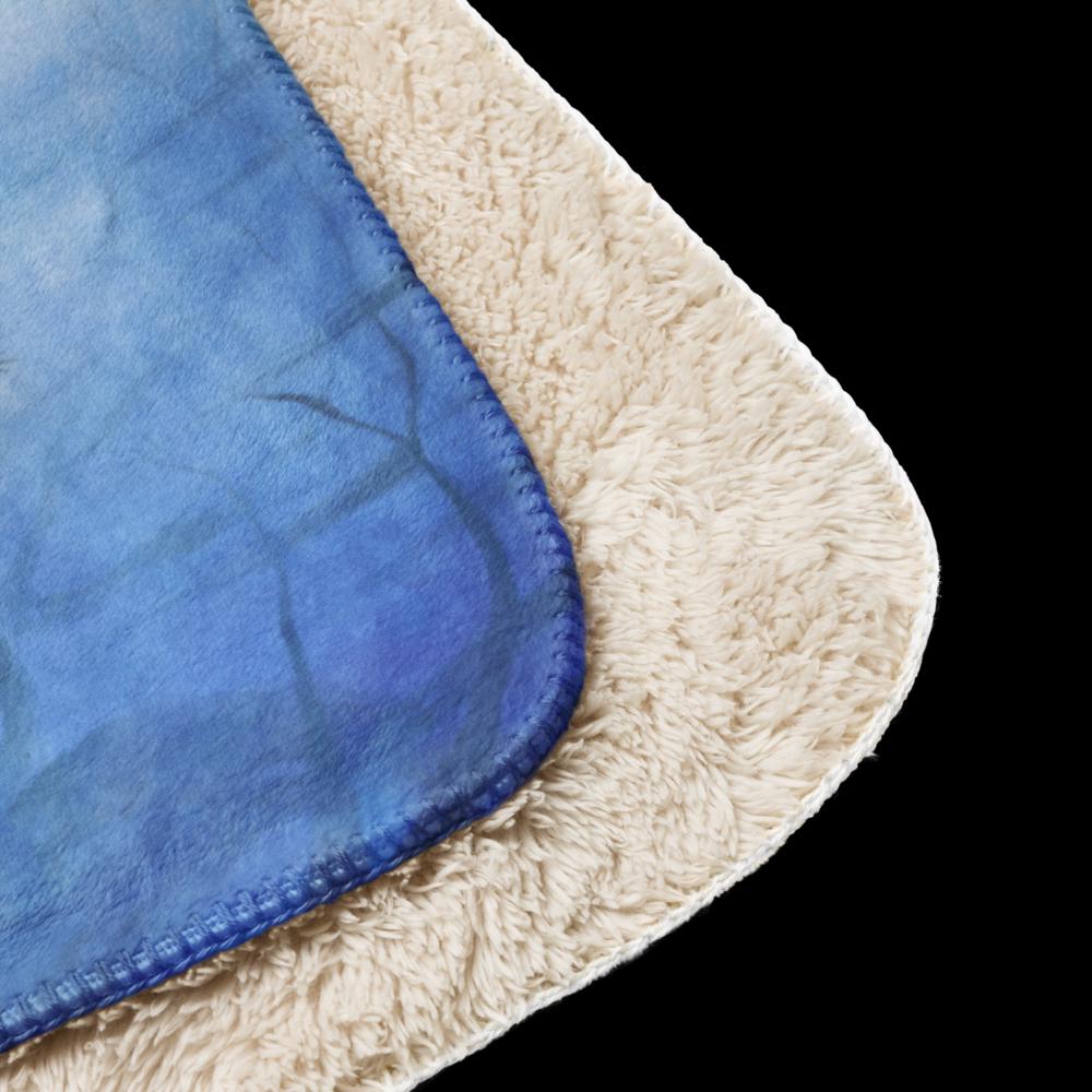 Mystical Woman with Wolves & Raven Sherpa Blanket – Woman's Spell | PMF Collection No. 3-Intuition | Dark Fantasy Throw Blanket