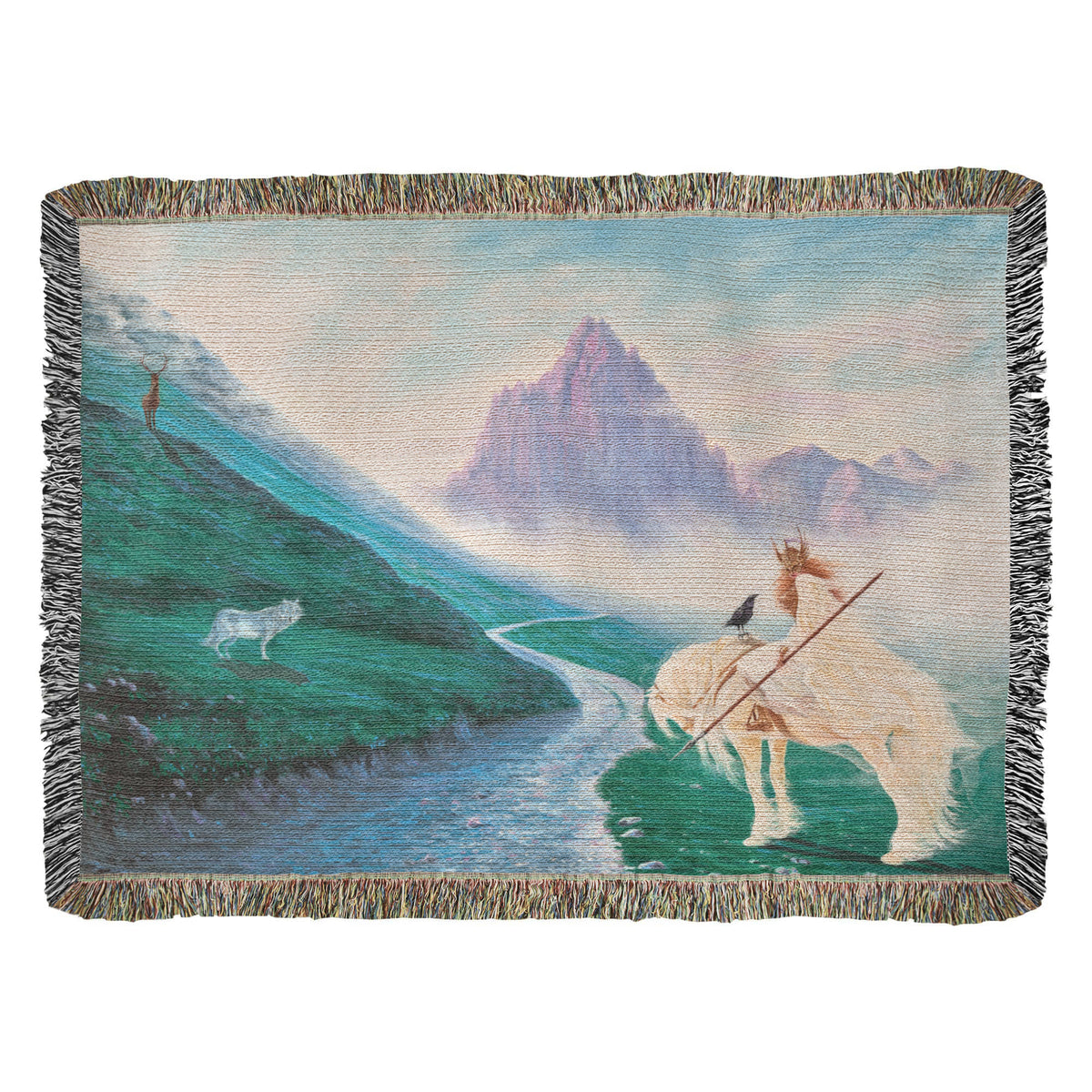 Way to Valhalla Woven Blanket, Determination Symbol, Norse Mythology Decor, Viking Throw Blanket, PMF Collection No. 5, Mystical Gift