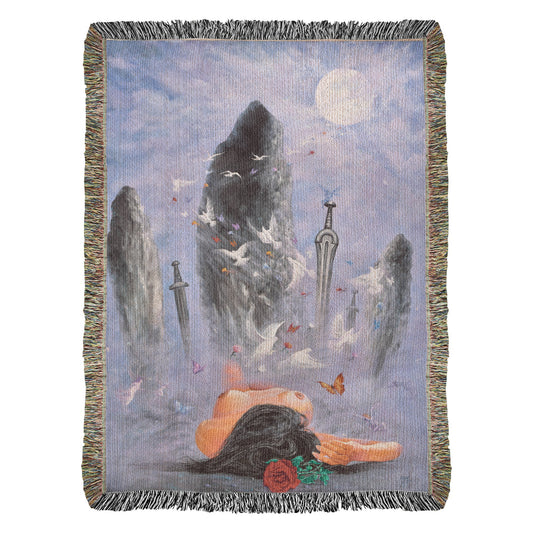 Life Is a Dream Woven Blanket, Creativity Symbol, Surrealist Art Throw, Mystical Home Decor, PMF Collection No. 4, Gift for Artists