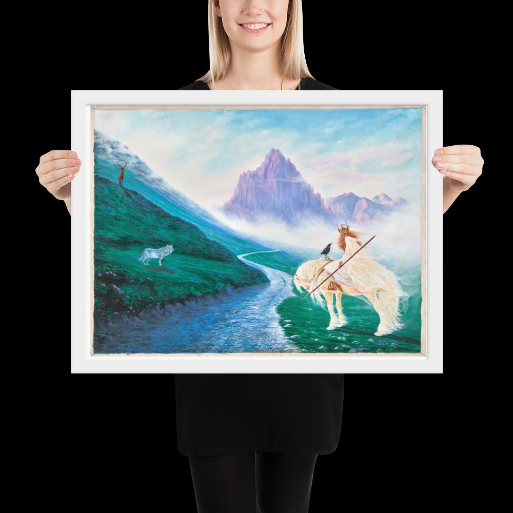 Way to Valhalla Oil Painting Digital Print, Mythical Fantasy Art Printable, Mystic Feminine Power PMF Collection No 5 Poster