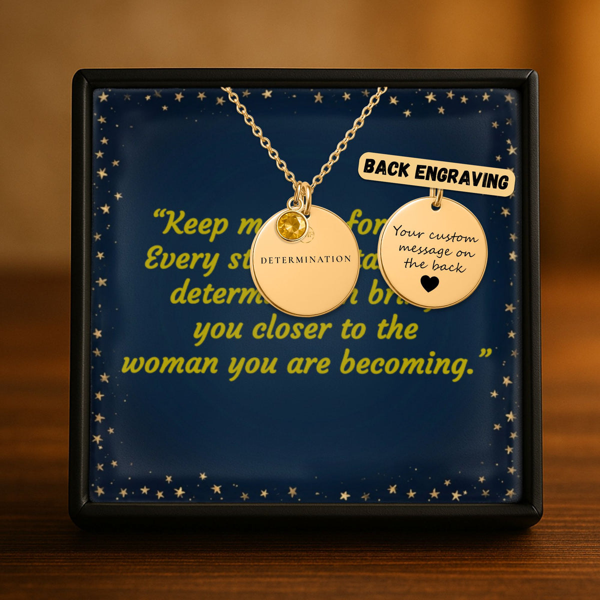 Determination Necklace | The Way to Valhalla V | Mystical Feminine Jewelry | Gold Pendant⠋