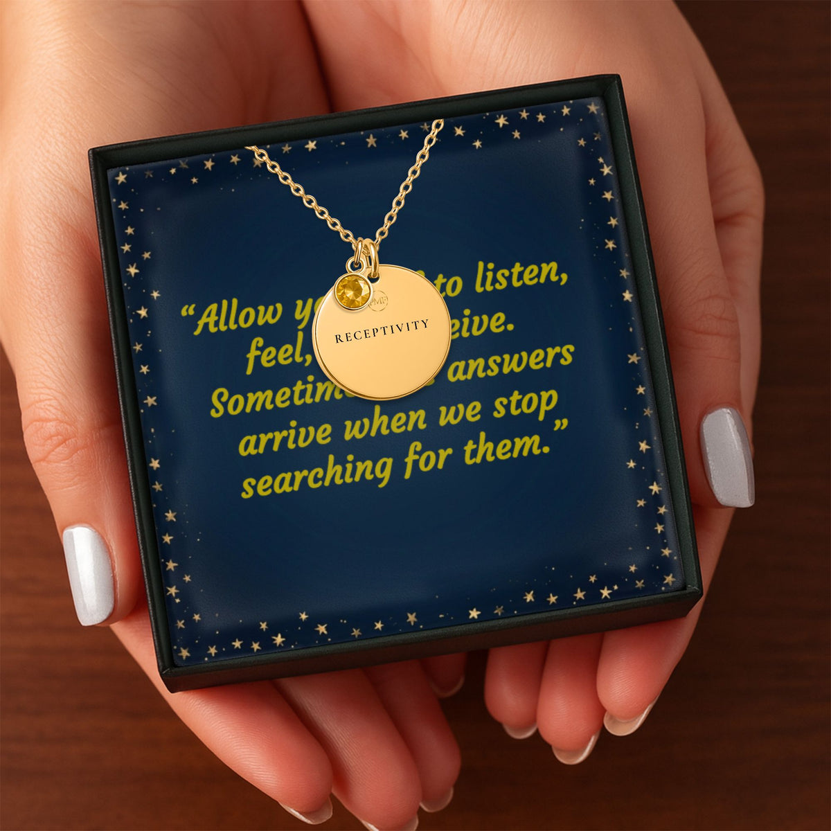 Receptivity Necklace | Mystic Moon II | Mystical Feminine Jewelry | Gold Pendant
