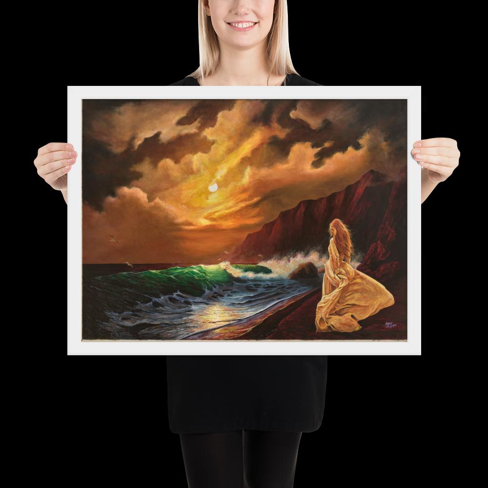 Mystic Moon Oil Painting Digital Print, Mythical Fantasy Art Printable, Mystic Feminine Power PMF Collection No 2 Poster