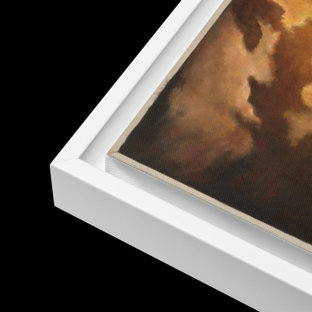 Woman on Cliff at Sunset Framed Canvas – Mystic Moon | PMF Collection No. 2: Receptivity | Celestial Goddess Wall Art